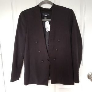 H&M Military Blazer Black New
